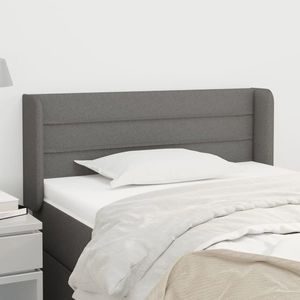 vidaXL Tăblie de pat cu aripioare gri închis 93x16x78/88 cm textil imagine
