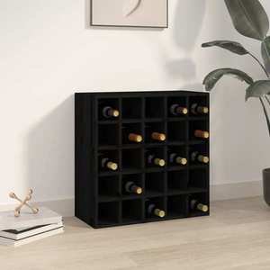 vidaXL Dulap de vinuri, negru, 56x25x56 cm, lemn masiv de pin imagine