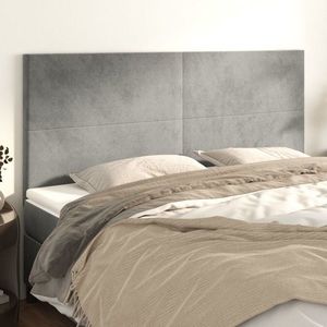 vidaXL Tăblii de pat, 4 buc, gri deschis, 100x5x78/88 cm, catifea imagine
