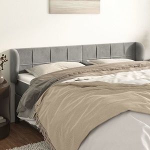 vidaXL Tăblie de pat cu aripioare gri deschis 183x23x78/88 cm catifea imagine