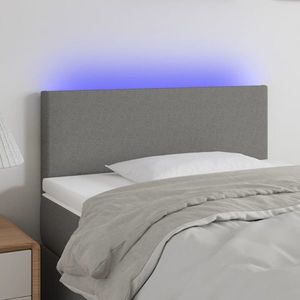 vidaXL Tăblie de pat cu LED, gri închis, 80x5x78/88 cm, textil imagine