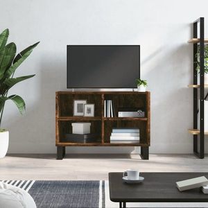 vidaXL Comodă TV, stejar fumuriu, 69, 5x30x50 cm, lemn compozit imagine