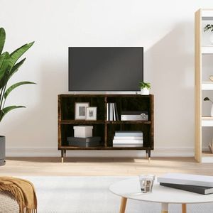 vidaXL Comodă TV, stejar fumuriu, 69, 5x30x50 cm, lemn compozit imagine