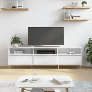 vidaXL Comodă TV, alb extralucios, 150x30x44, 5 cm, lemn prelucrat imagine