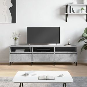 vidaXL Comodă TV, gri beton, 150x30x44, 5 cm, lemn prelucrat imagine