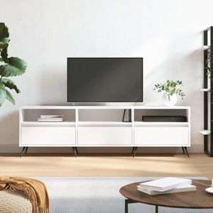 vidaXL Comodă TV, alb, 150x30x44, 5 cm, lemn prelucrat imagine