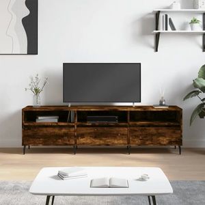 vidaXL Comodă TV, stejar fumuriu, 150x30x44, 5 cm, lemn prelucrat imagine