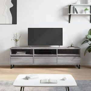 vidaXL Comodă TV, gri sonoma, 150x30x44, 5 cm, lemn prelucrat imagine