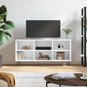 vidaXL Comodă TV, alb extralucios, 103, 5x30x50 cm, lemn compozit imagine