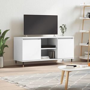 vidaXL Comodă TV, alb, 104x35x50 cm, lemn compozit imagine
