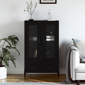 vidaXL Dulap înalt, negru, 69, 5x31x115 cm, lemn prelucrat imagine