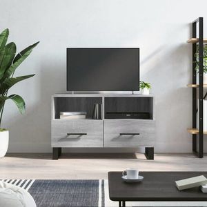 vidaXL Comodă TV, gri sonoma, 80x36x50 cm, lemn prelucrat imagine
