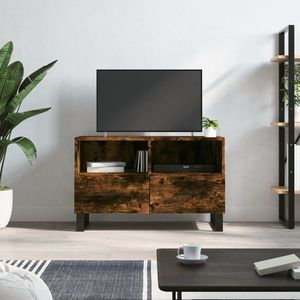 vidaXL Comodă TV, stejar fumuriu, 80x36x50 cm, lemn prelucrat imagine