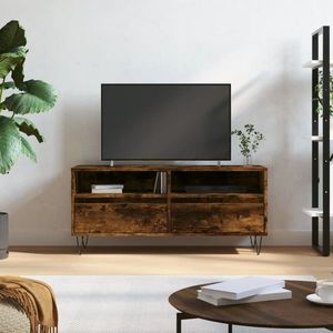vidaXL Comodă TV, stejar fumuriu, 100x34, 5x44, 5 cm, lemn prelucrat imagine