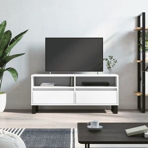 vidaXL Comodă TV, alb, 100x34, 5x44, 5 cm, lemn prelucrat imagine