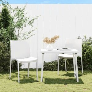 vidaXL Scaune de grădină, 2 buc., alb, 50x46x80 cm, polipropilenă imagine