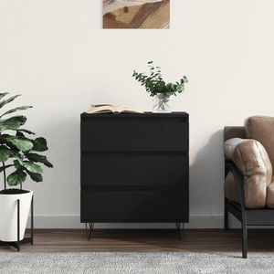 vidaXL Servantă, negru, 60x35x70 cm, lemn prelucrat imagine