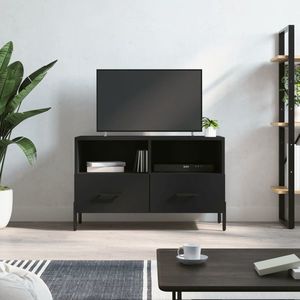 vidaXL Comodă TV, negru, 80x36x50 cm, lemn prelucrat imagine