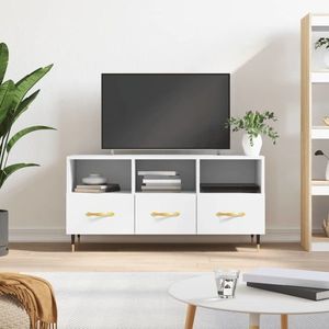 vidaXL Dulap TV, alb, 102x36x50 cm, lemn prelucrat imagine