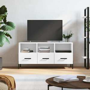vidaXL Dulap TV, alb, 102x36x50 cm, lemn prelucrat imagine