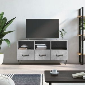 vidaXL Dulap TV, gri beton, 102x36x50 cm, lemn prelucrat imagine