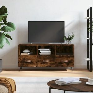 vidaXL Dulap TV stejar afumat, 102x36x50 cm, lemn prelucrat imagine