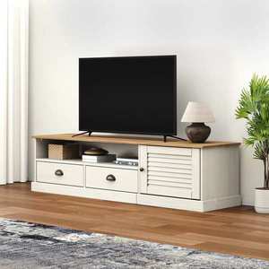 vidaXL Comodă TV VIGO, alb, 156x40x40 cm, lemn masiv de pin imagine