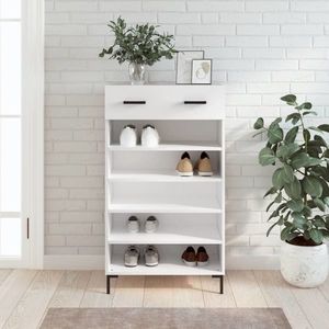 vidaXL Pantofar, alb, 60x35x105 cm, lemn compozit imagine