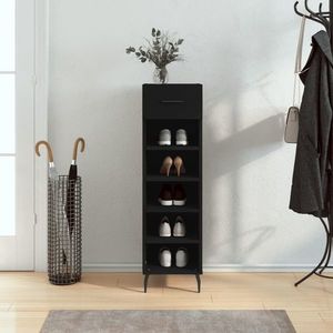vidaXL Pantofar, negru, 30x35x105 cm, lemn compozit imagine