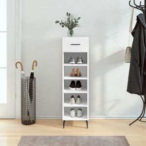vidaXL Pantofar, alb, 30x35x105 cm, lemn compozit imagine