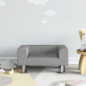 vidaXL Canapea pentru copii, gri deschis, 50x40x26, 5 cm, catifea imagine