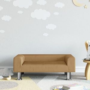vidaXL Canapea pentru copii, maro, 70x45x26, 5 cm, catifea imagine