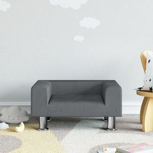 vidaXL Canapea pentru copii, gri închis, 50x40x26, 5 cm, catifea imagine