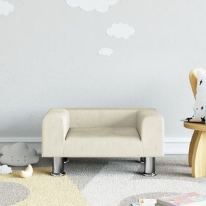 vidaXL Canapea pentru copii, crem, 50x40x26, 5 cm, catifea imagine