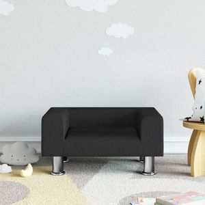 vidaXL Canapea pentru copii, negru, 50x40x26, 5 cm, catifea imagine