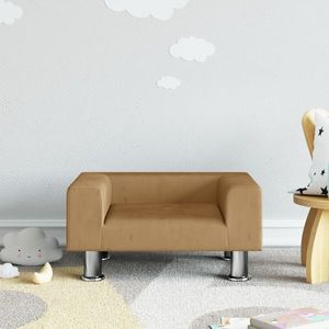 vidaXL Canapea pentru copii, maro, 50x40x26, 5 cm, catifea imagine
