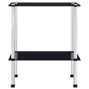 vidaXL Raft cu 2 niveluri, negru, 40 x 40 x 47 cm, sticlă securizată imagine