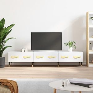 vidaXL Comodă TV, alb extralucios, 150x36x30 cm, lemn prelucrat imagine