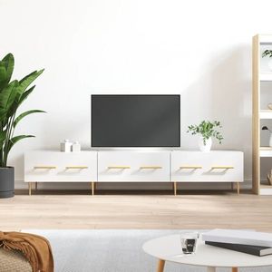 vidaXL Comodă TV, alb extralucios, 150x36x30 cm, lemn prelucrat imagine