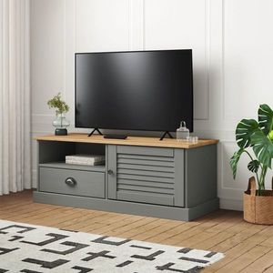 vidaXL Comodă TV VIGO, gri, 106x40x40 cm, lemn masiv de pin imagine