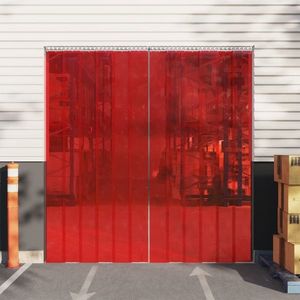 vidaXL Perdea pentru ușă, roșu, 200 mmx1, 6 mm 10 m, PVC imagine