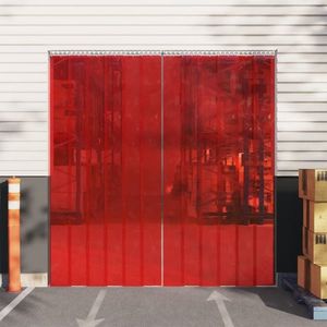vidaXL Perdea pentru ușă, roșu, 300 mmx2, 6 mm 10 m, PVC imagine