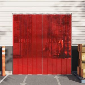 vidaXL Perdea pentru ușă, roșu, 300 mmx2, 6 mm 25 m, PVC imagine