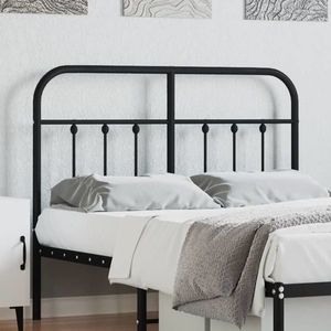 vidaXL Tăblie de pat metalică, negru, 120 cm imagine