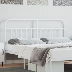 vidaXL Tăblie de pat metalică, alb, 160 cm imagine