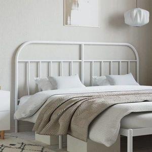 vidaXL Tăblie de pat metalică, alb, 135 cm imagine