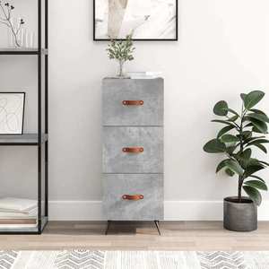 vidaXL Servantă, gri beton, 34, 5x34x90 cm, lemn compozit imagine