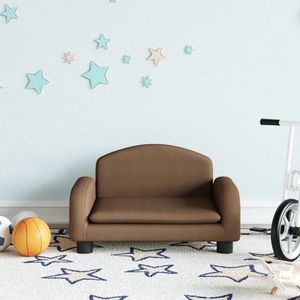 vidaXL Canapea pentru copii, maro, 50x40x30 cm, material textil imagine
