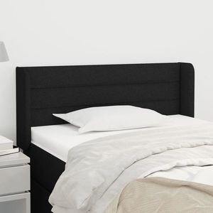vidaXL Tăblie de pat cu aripioare negru 103x16x78/88 cm textil imagine