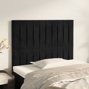 vidaXL Tăblii de pat, 2 buc, negru, 100x5x78/88 cm, catifea imagine